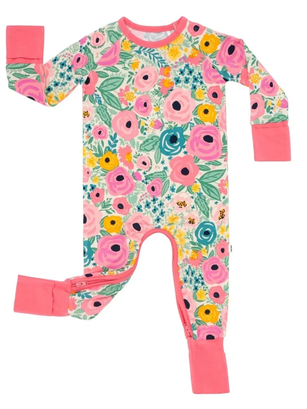 NWOT Little Sleepies Secret Garden LS Crescent Zippy (Newborn)
